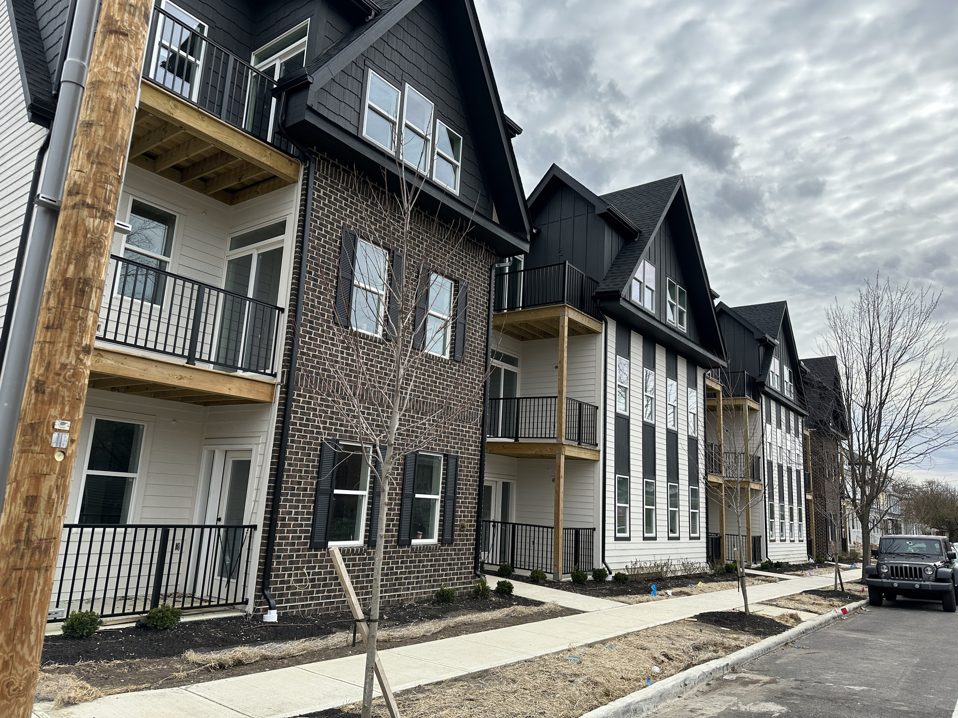 Architectural detail of Dora Lofts exterior materials